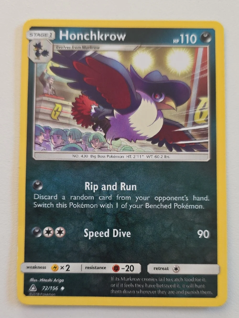 Pokemon Honchkrow Card